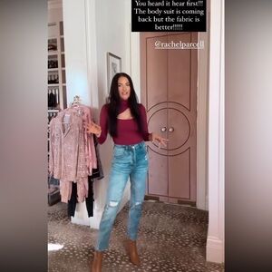 Rachel Parcell Cutout Turtleneck Bodysuit Small